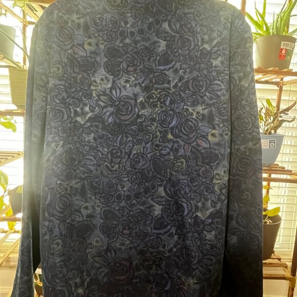 Vintage Koret City Blues Navy Floral Print Jacket Blazer Size L - Picture 3 of 6